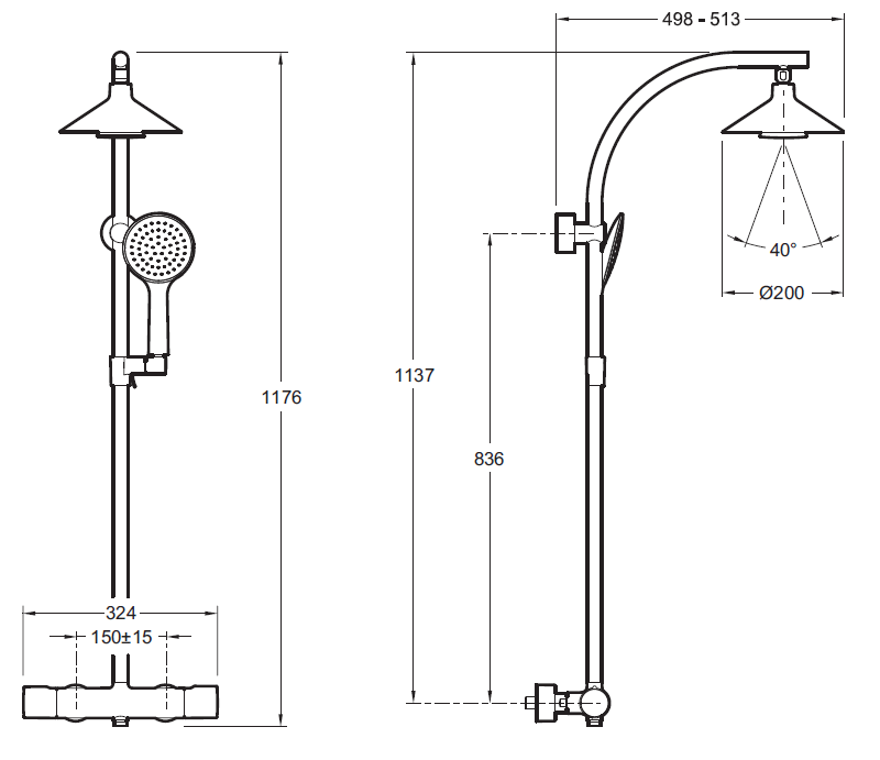 Colonne de douche thermostatique Moxie grand modèle avec haut-parleur sans fil intégré Jacob Delafon