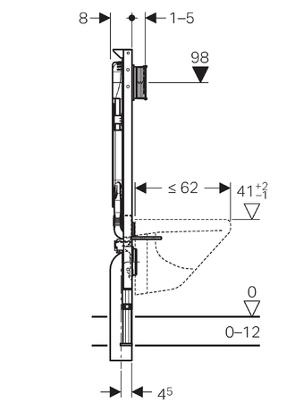 Bati-support extra plat  en applique Duofix sigma 8 cm GEBERIT 