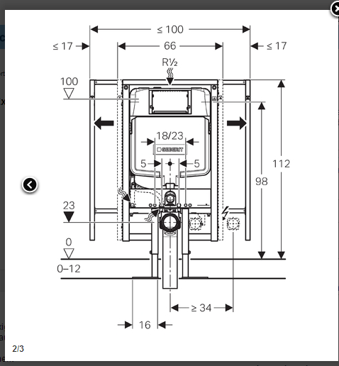 Bati-support extra plat  en applique Duofix sigma 8 cm GEBERIT 